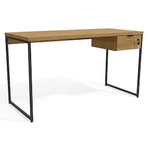 Mesa Escrivaninha 1 Gaveta 136 Cm Li003x005 Freijo Preto Fosco Kpb