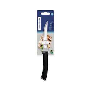 Faca Para Churrasco Tramontina Felice Com Lâmina Em Aço Inox Com Fio Liso E Cabo De Polipropileno Preto 5 Polegada
