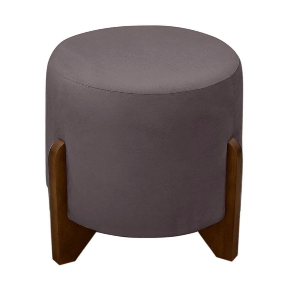 Puff Banqueta Decorativo Luiz Suede Grafite Do Lar Móveis E Decoração