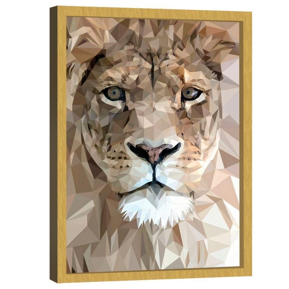 Quadro Decorativo Leão Artístico Vitral