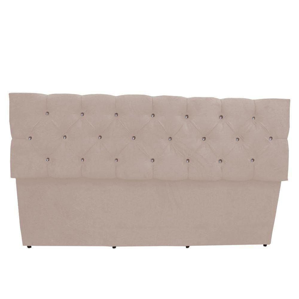 Calçadeira Baú Paris Queen 160 Cm Botão Strass Suede Porcelana Do Lar Móveis