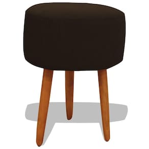 Puff Banqueta Decorativo Redondo Para Sala Pé Palito 50 Cm Altura Marrom Do Lar Móveis