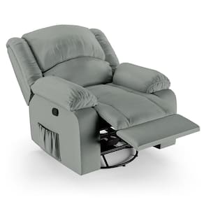 Poltrona Do Papai Reclinável Pietra Glider Giratória Massagem Fh9 Pu Cinza - Mpozenato