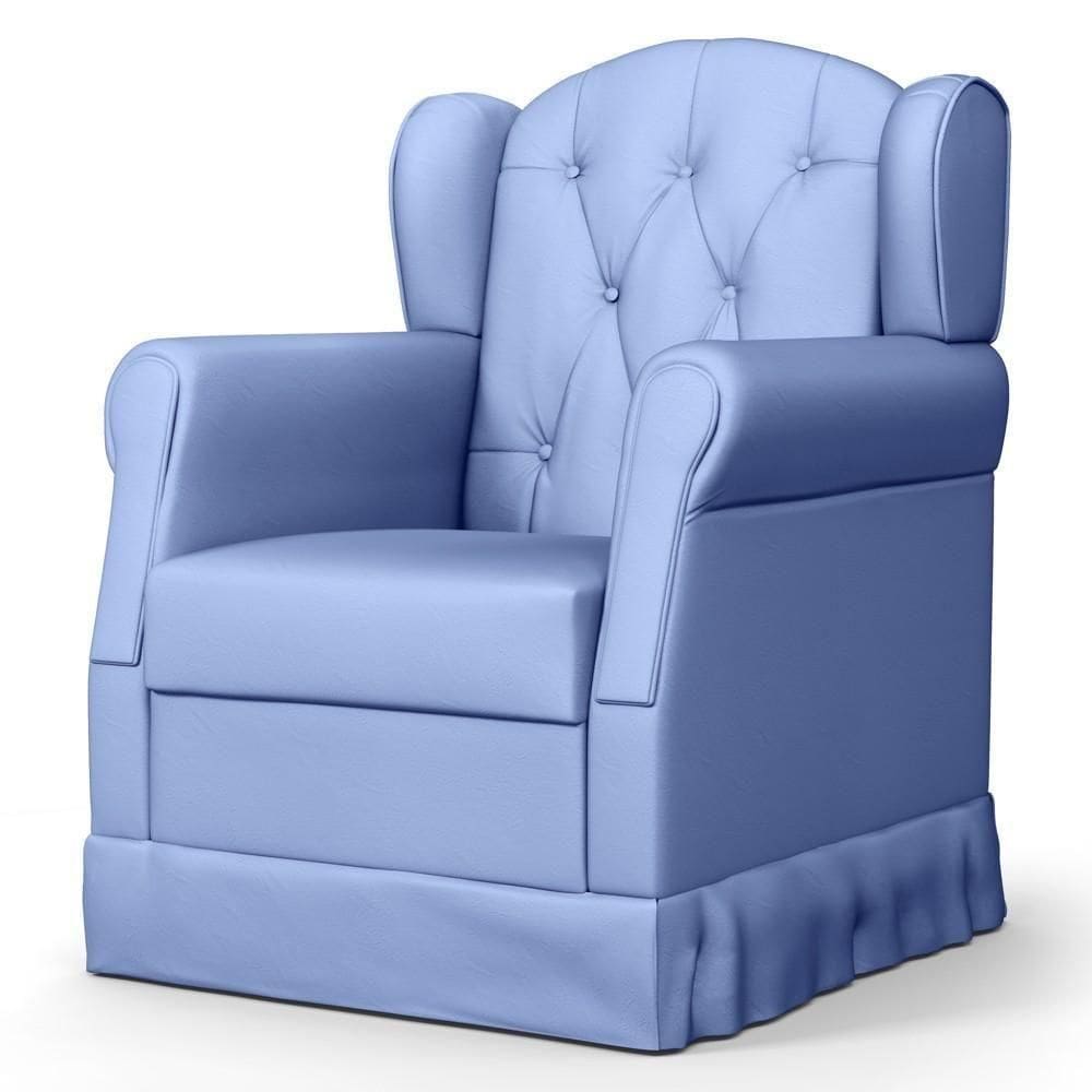 Poltrona De Amamentação Fixa Lucy P04 Sintético Azul - Mpozenato