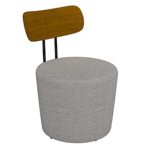 Poltrona Decorativa Para Sala De Estar Redonda 53cm Le Moon M22 Linho Cinza - Mpozenato