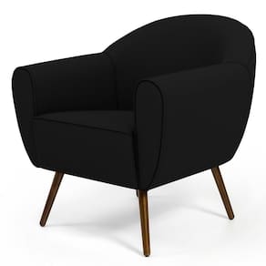 Poltrona Decorativa Nina Corano C-05 Com Pés Palito Castanho - Domi