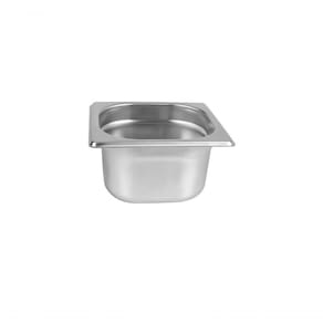 Kit 3 Cubas Gastronomica Inox 1/6x100mm Com Tampa Brasinox