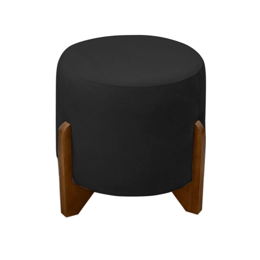 Puff Banqueta Decorativo Luiz Suede Preto Do Lar Móveis E Decoração