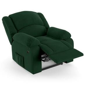Poltrona Do Papai Reclinável Pietra Power Elétrica Fh9 Veludo Verde - Mpozenato