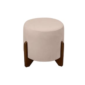 Puff Banqueta Decorativo Luiz Suede Bege Do Lar Móveis E Decoração