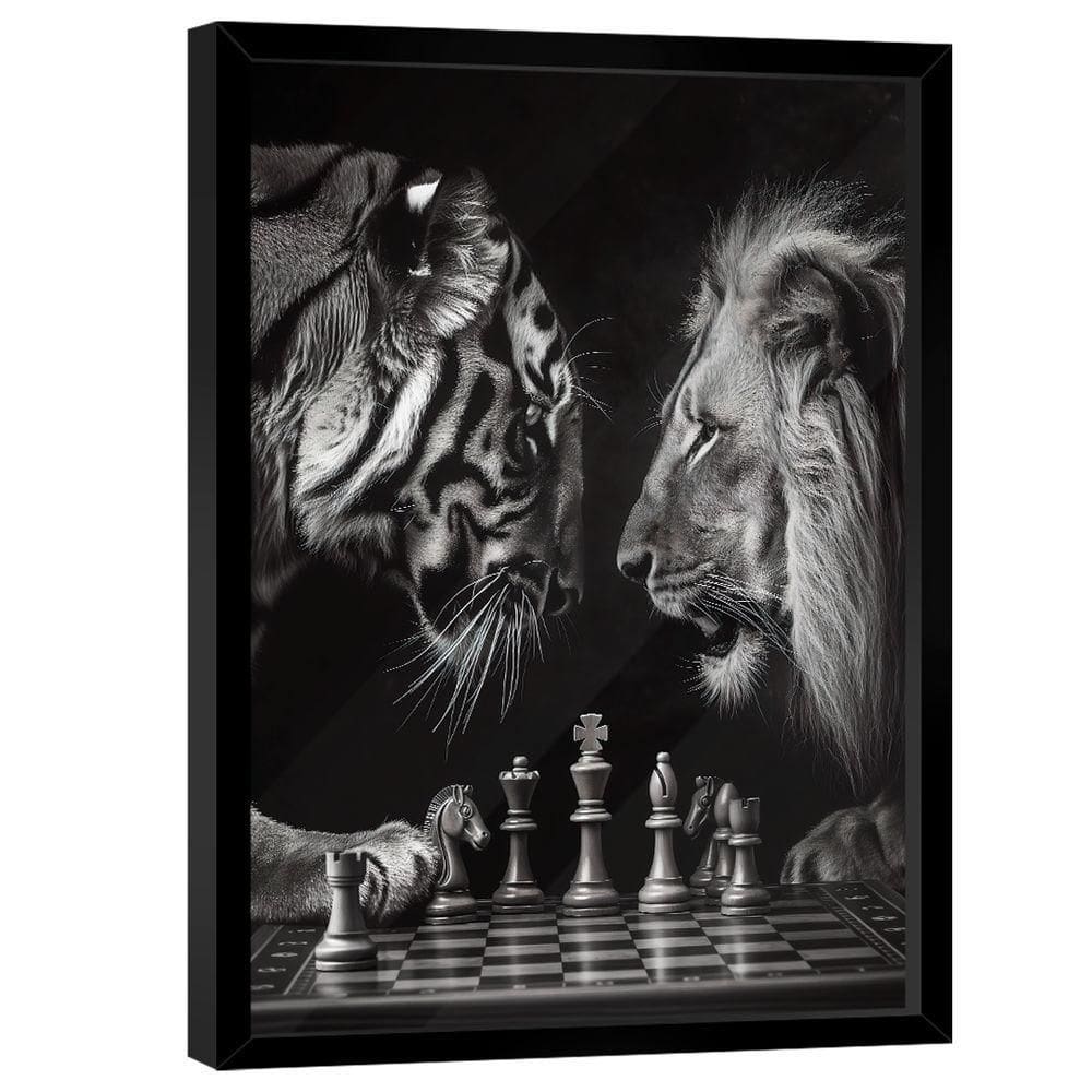 Quadro Decorativo Xadrez Felino