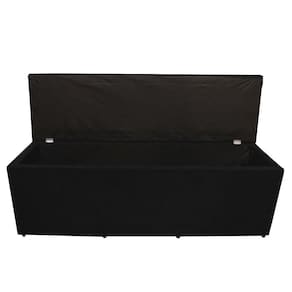 Calçadeira Baú Paris Casal 140 Cm Botão Strass Suede Preto Do Lar Móveis