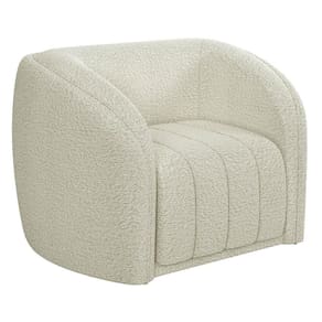 Poltrona Decorativa Para Sala 112cm Meris M22 Boucle Cru - Mpozenato