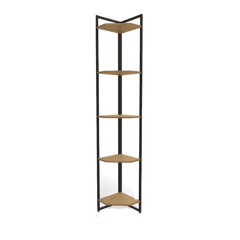 Estante De Canto 5 Prateleiras 202 Cm Li022 Freijo Preto Fosco Kpb