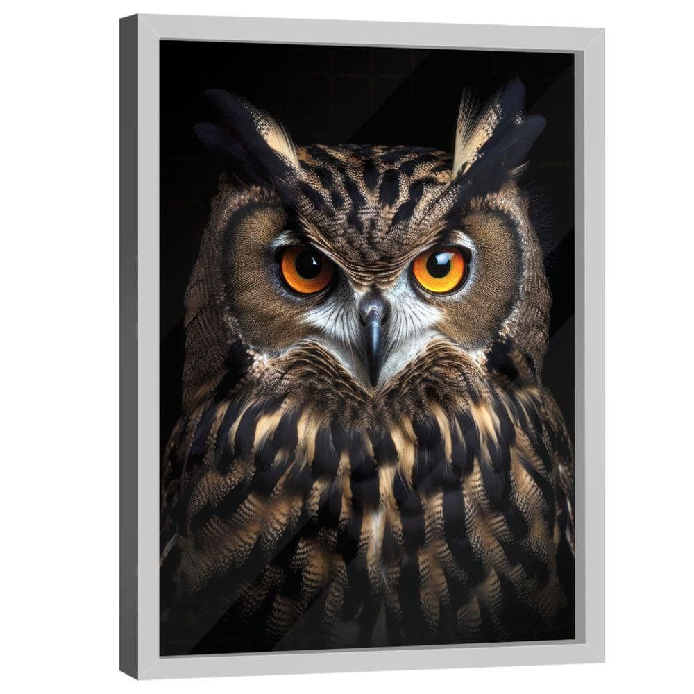 Quadro Decorativo Coruja No Preto