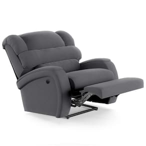 Poltrona Do Papai Reclinável Kalie Power Elétrica Usb Fh9 Veludo Cinza - Mpozenato