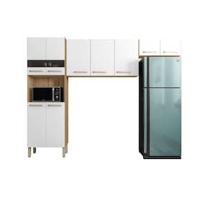 Cozinha Compacta Versalhes - MDF/MDP 9 Portas 1 Gaveta com Espaço para Micro-ondas - Kits Paraná