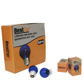 Lampada Bolinha Azul Decorativa E27 15W 127V BESTFER BFH2767