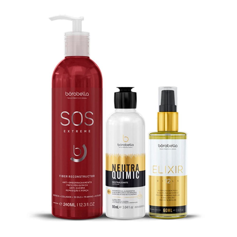 Kit SOS Extreme, Neutraquimic e Elixir 12 Óleo Borabella