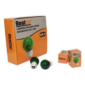 Lampada Bolinha Verde Decorativa E27 15W 127V BESTFER BFH2669