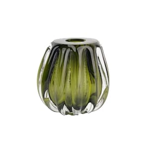 Cachepot De Murano Importado Vasinho Decoração 14X13Cm Verde