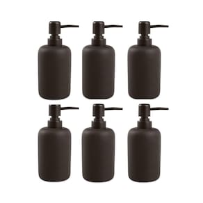 Kit 6 Porta-Sabonete Líquido Banheiro Lavabo Preto