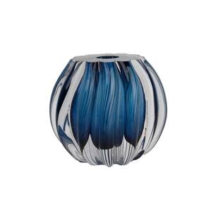 Cachepot De Murano Importado Vasinho Decoração 14X13Cm Azul
