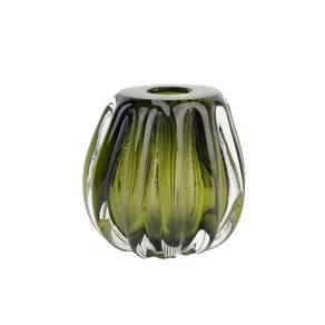 Cachepot De Murano Importado Vasinho Decoração 14X13Cm Verde