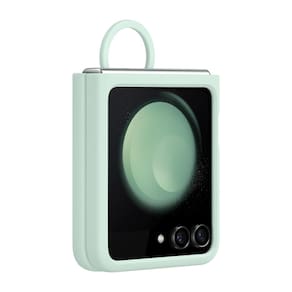 Capa de telefone Samsung Galaxy Z Flip5 de silicone com anel menta