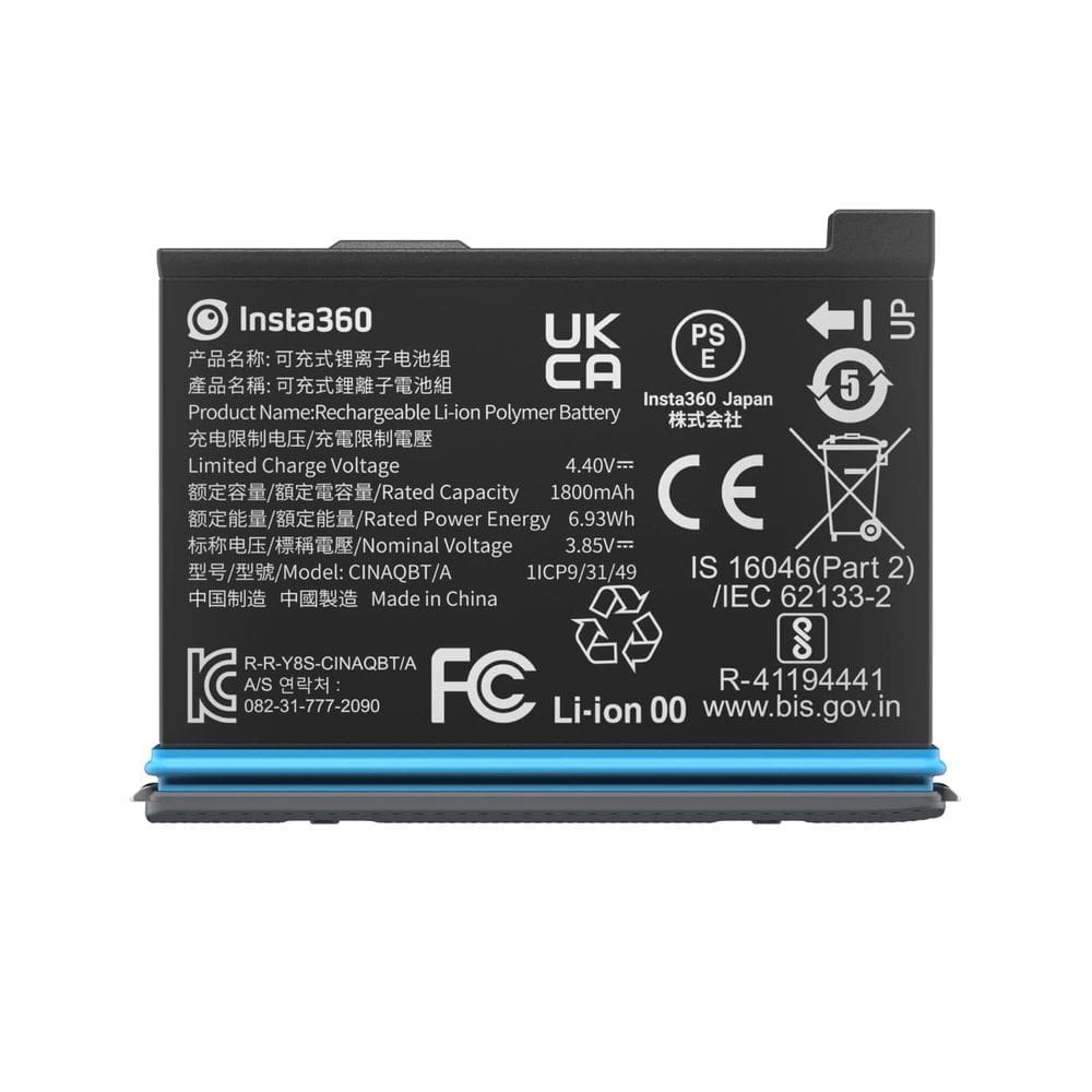 Bateria para câmera Insta360 X3 1800mAh