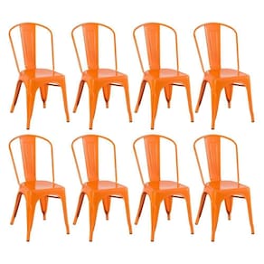Kit 8 Cadeiras Iron Tolix Laranja