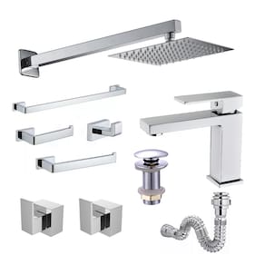 Kit Cromado Acessórios Lavatório Banheiro Completo Premium