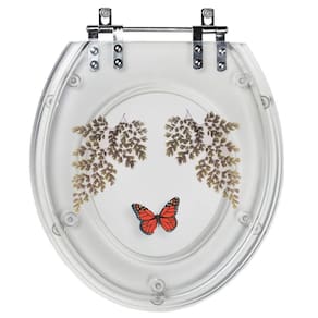 Tampa de Vaso Acrílico Transparente com Borboleta Vermelha