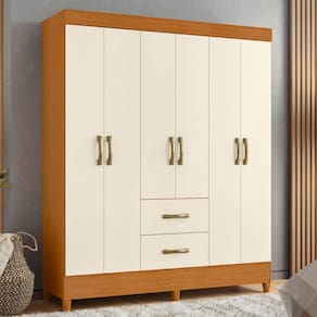 Guarda Roupa Casal 6 Portas 2 Gavetas Mobi Albatroz