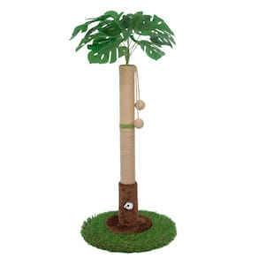 Poste para arranhar gatos Woochpet com 90 cm de altura com corda e bola de sisal