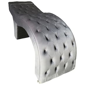 Maca Estética Estofada M1 70cm Veludo Cinza Escuro - In9 Decor