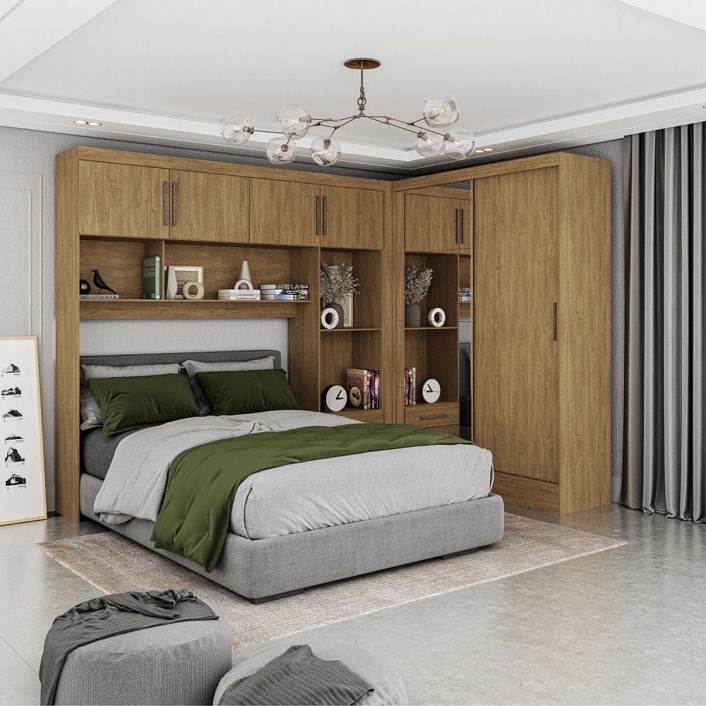 Quarto Modulado Casal com Espelho 6 Portas Belém Plus Carioca Móveis