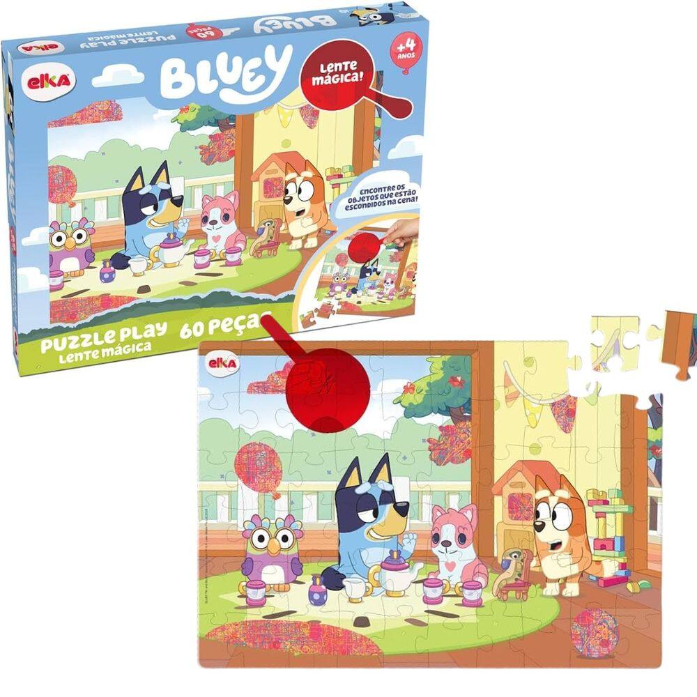 Quebra-Cabeça Lente Magica 2 em 1 Bingo e Bluey 60Peças elka
