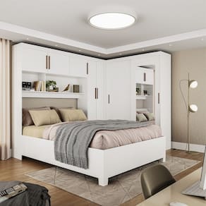 Quarto Modulado Casal com Espelho e Cama 7 Portas Belém Carioca Móveis