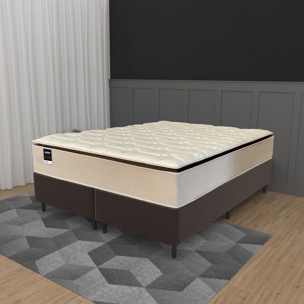 Cama Box Queen 158cm Colchão Molas Ensacadas Gazin Love Story HF25 e Base 2CEN