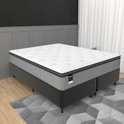 Cama Box Queen 158cm Colchão Molas Ensacadas Gazin Tower HF25 e Base 2CEN