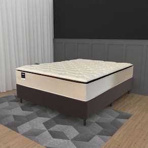 Cama Box Casal 138cm Colchão Molas Ensacadas Gazin Love Story HF25 e Base 2CEN
