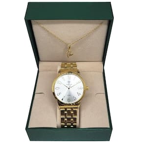 Relógio Tuguir Feminino Ref: Tg225 Tg35102 Dourado + Semijoia
