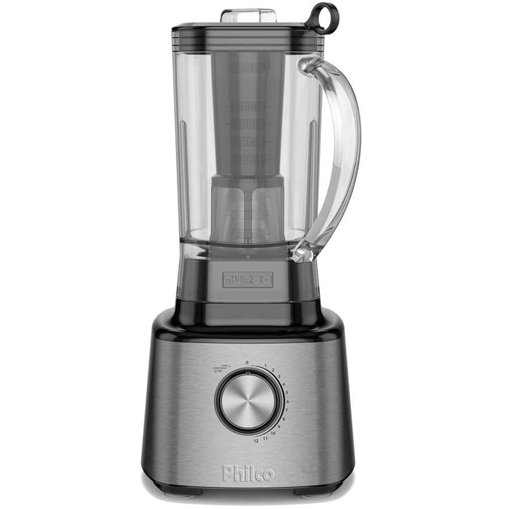 Liquidificador Philco 3L Turbo 12 Velocidades 1400W Turbo Inox 127V