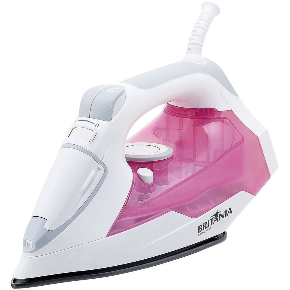 Ferro De Passar A Vapor Britania Branco/Rosa 127V