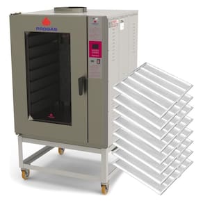 Kit Forno Turbo Industrial Progás PRP-8000 E Style C/ Vapor Elétrico 220V + 8 Esteiras Imeca 58x70cm