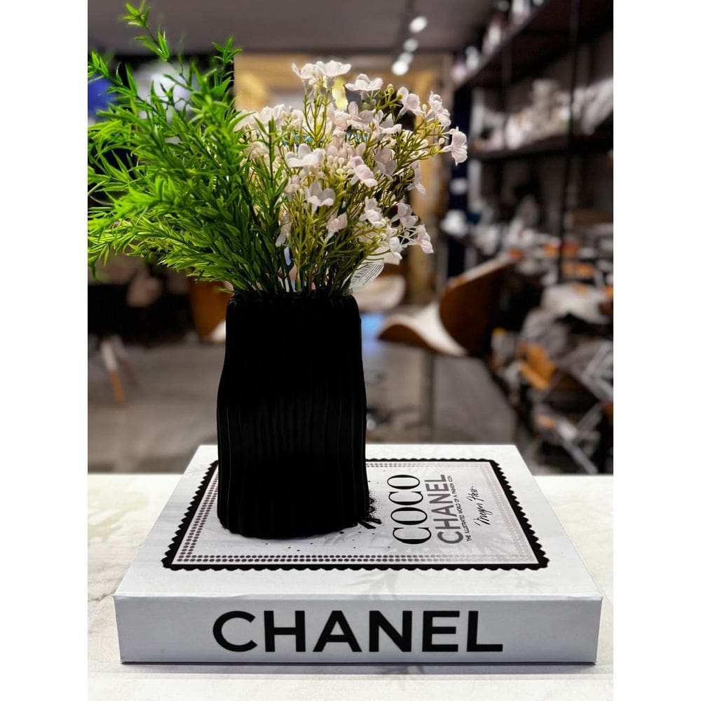 Vaso Listras Medio Preto 18X12 Diam