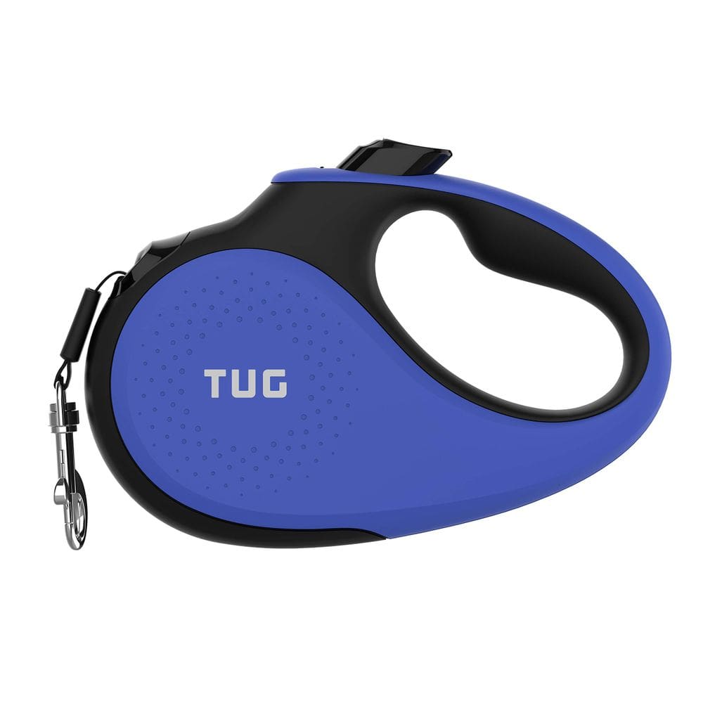 Coleira retrátil para cães TUG 360°, fita de nylon de 5 m sem emaranhados