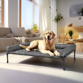 Cama para cães Veehoo Cooling Elevated com almofada impermeável grande