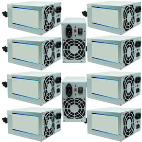 KIt 10 Fontes Pc Atx 200W Reais Real Silenciosa com Cabo de Força Nova Knup KP-517 Cinza Bivolt